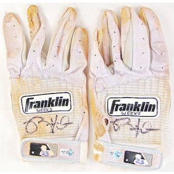 Rickie Weeks Autographed Game Worn Batting Glove Set