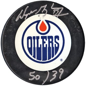 Wayne Gretzky Autographed Edmonton Oilers Official Puck w/"50/39" Inscription (WGA)