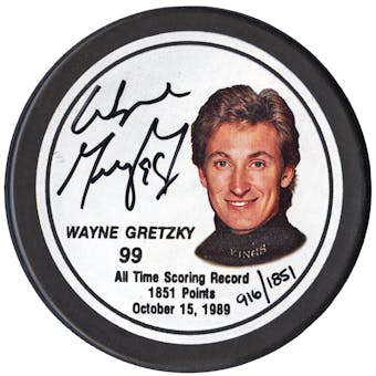 Wayne Gretzky Autographed Los Angeles Kings Commemorative Puck #916/1851 (WGA)