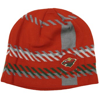 Minnesota Wild Old Time Hockey Red Bolgar Beanie Knit Hat (Adult OSFA)