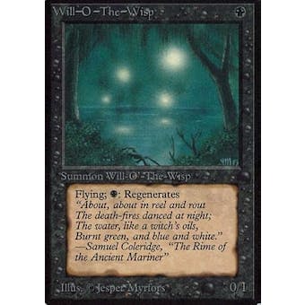 Magic the Gathering Alpha Single Will-o'-the-Wisp - MODERATE PLAY (MP)