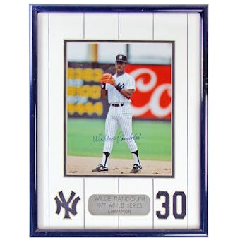 Willie Randolph Autographed NY Yankees Framed 8X10 (Double Matted) Photo (JSA)