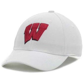 Wisconsin Badgers New Era 39Thirty Team Classic White Flex Fit Hat (Adult S/M)