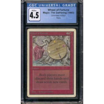 Magic the Gathering Unlimited Wheel of Fortune CGC 4.5