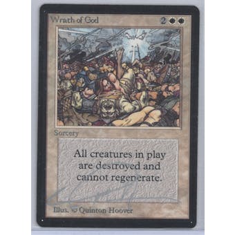 Magic the Gathering Beta Single Wrath of God SIGNED BY QUINTON HOOVER - SLIGHT PLAY (SP)