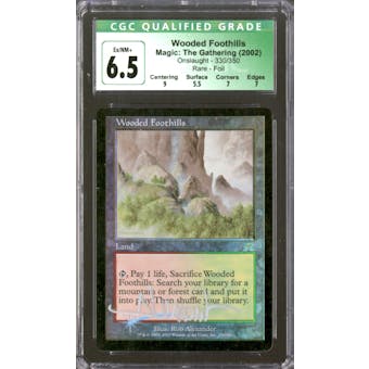 Magic the Gathering Onslaught Wooded Foothills FOIL CGC 6.5 LIGHTLY PLAYED (LP) Artist Signed