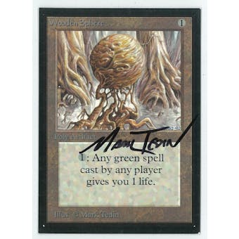 Magic the Gathering Beta Artist Proof Wooden Sphere - SIGNED BY MARK TEDIN