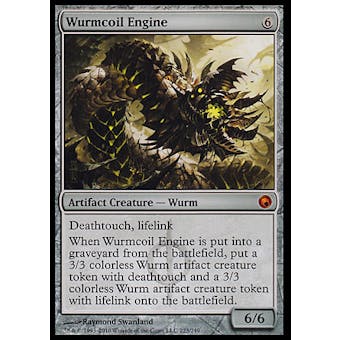 Magic the Gathering Scars of Mirrodin Single Wurmcoil Engine FOIL - MODERATE PLAY (MP)