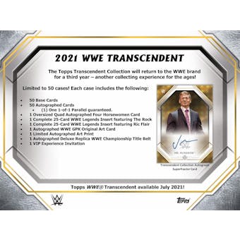 2021 Topps WWE Transcendent Collection Wrestling Hobby Case