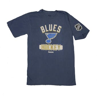 St. Louis Blues Reebok Blue Pigment Dyed Tee Shirt (Adult M)