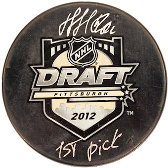 Nail Yakupov Autographed Draft Hockey Puck with 1st Pick (Frameworth)