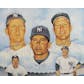 New York Yankees Autographed and Framed Litho Mickey Mantle, Billy Martin, & Whitey Ford