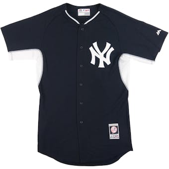 New York Yankees Majestic Navy & White BP Cool Base Authentic Performance Jersey (Adult 44)