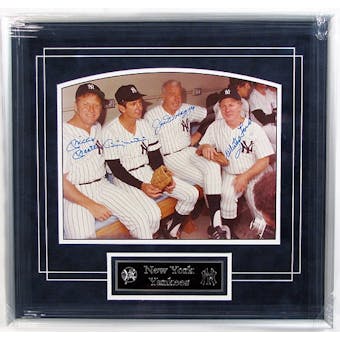 New York Yankees Signed & Framed 11x14 w/Mantle, DiMaggio, Martin, & Ford