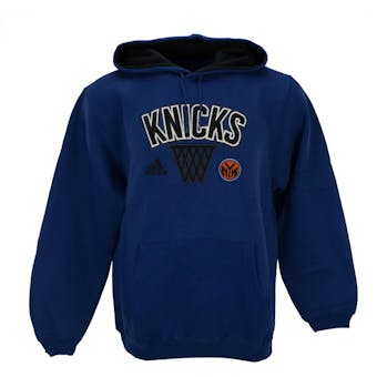 New York Knicks Adidas Blue Playbook Fleece Hoodie (Adult L)