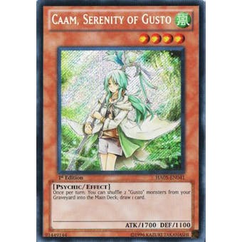 Yu-Gi-Oh Hidden Arsenal 1st Ed. Single Caam, Serenity of Gusto Secret Rare - SLIGHT PLAY (SP)
