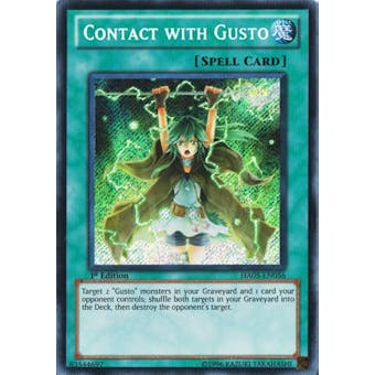 Yu-Gi-Oh Hidden Arsenal 1st Edition Single Contact with Gusto Secret Rare - NEAR MINT