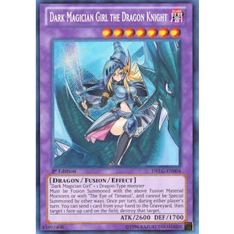 Yu-Gi-Oh Dragons of Legend 1st Ed. Single Dark Magician Girl the Dragon Knight Secret Rare - NEAR MINT