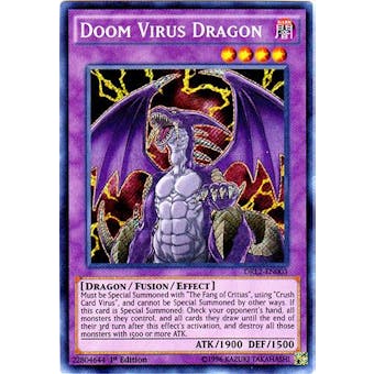 Yu-Gi-Oh Dragons of Legend 2 1st Ed. Single Doom Virus Dragon Secret Rare - NEAR MINT (NM)