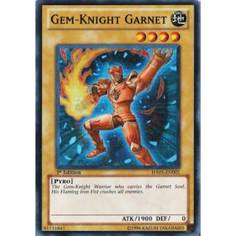Yu-Gi-Oh Hidden Arsenal 1st Ed. Single Gem-Knight Garnett Super Rare - SLIGHT PLAY (SP)
