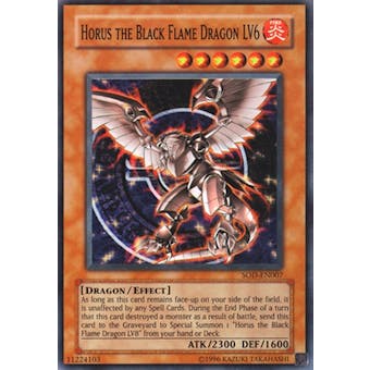 Yu-Gi-Oh Soul of the Duelist 1st Ed. Single Horus the Black Flame Dragon LV6 Super Rare - MODERATE PLAY (MP)