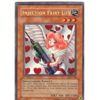Yu-Gi-Oh Legacy of Darkness Single Injection Fairy Lily Secret Rare LOD-100 -SLIGHT PLAY