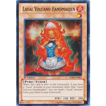 Yu-Gi-Oh Hidden Arsenal 1st. Ed. Single Laval Volcano Handmaiden Super Rare - NEAR MINT