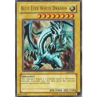 Yu-Gi-Oh LOB 1st Edition Single Blue-Eyes White Dragon Ultra Rare - SLIGHT PLAY (SP)