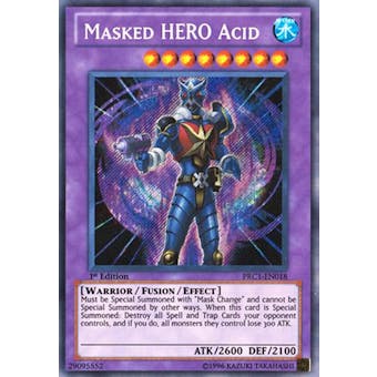 Yu-Gi-Oh Promo 1st Ed. Single Masked HERO Acid Secret Rare - SLIGHT PLAY (SP)