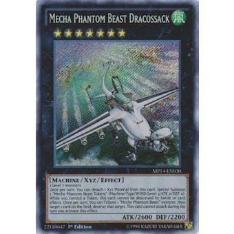 Yu-Gi-Oh Mega Pack 2014 1st Ed. Single Mecha Phantom Beast Dracossack Secret Rare - SLIGHT PLAY (SP)