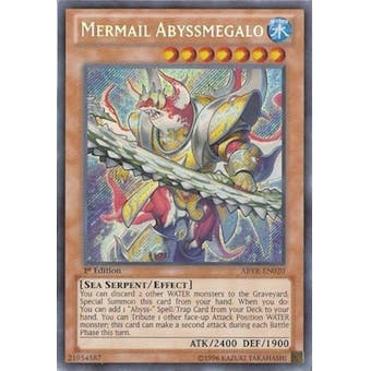 Yu-Gi-Oh Abyss Rising 1st Ed. Single Mermail Abyssmegalo Secret Rare - NEAR MINT (NM)