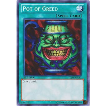 Yu-Gi-Oh Legendary Collection 4 1st Edition Single Pot of Greed Secret Rare - NEAR MINT
