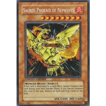 Yu-Gi-Oh Flaming Eternity 1st Ed. Single Sacred Phoenix of Nephthys Ultimate Rare - SLIGHT PLAY (SP)