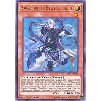 Yu-Gi-Oh Shining Victories 1st Ed. Single Sage with Eyes of Blue Ultra Rare - SLIGHT PLAY (SP)