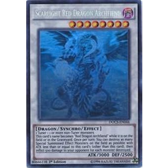 Yu-Gi-Oh Dimension of Chaos: 1st Ed. Scarlight Red Dragon Archfiend Ghost Rare DOCS-EN046 - Slight Play (SP)