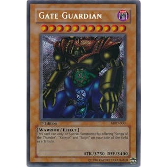 Yu-Gi-Oh Metal Raiders 1st Edition Gate Guardian Secret Rare (MRD-000) - SLIGHT PLAY  (SP)