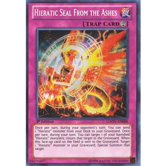 Yu-Gi-Oh Galactic Overlord 1st Ed. Single Hieratic Seal from the Ashes Secret Rare - SLIGHT PLAY (SP)
