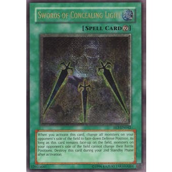 Yu-Gi-Oh Flaming Eternity Single Swords of Concealing Light Ultimate Rare - HEAVY PLAY (HP)