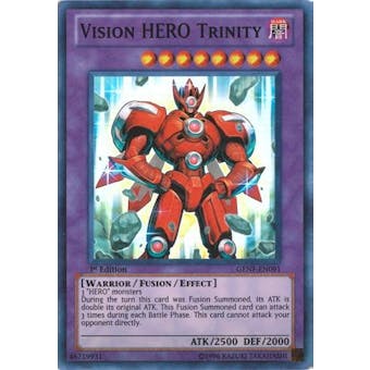 Yu-Gi-Oh GENF Single Vision HERO Trinity Super Rare - SLIGHT PLAY (SP)