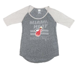 Miami Heat Majestic Gray All In For The Win Dual Blend Tee Shirt (Womens L)