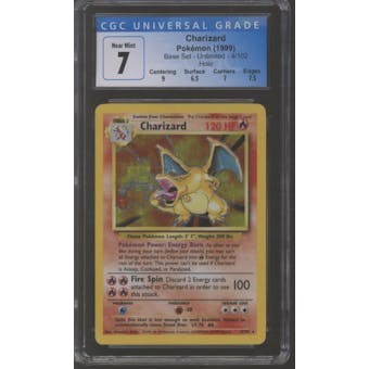 Pokemon Base Set Unlimited Charizard 4/102 CGC 7 *051