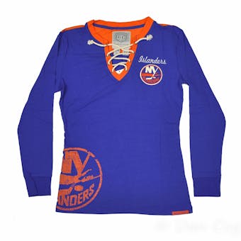 New York Islanders Old Time Hockey Royal Rachel Womens L/S Jersey T-Shirt (Womens XL)