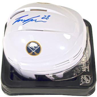 Zemgus Girgensons Autographed Buffalo Sabres White Hockey Mini Helmet