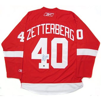 Henrick Zetterberg Autographed Detroit Red Wings Hockey Jersey (Frozen Pond)
