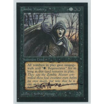 Magic the Gathering Beta Artist Proof Zombie Master - SIGNED BY JEFF A. MENGES